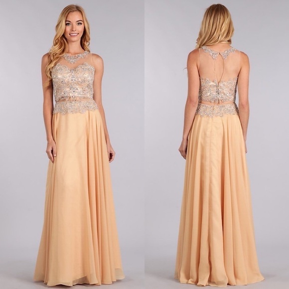 CHAMPAGNE 1619 2 pc Dress - Picture 1 of 8